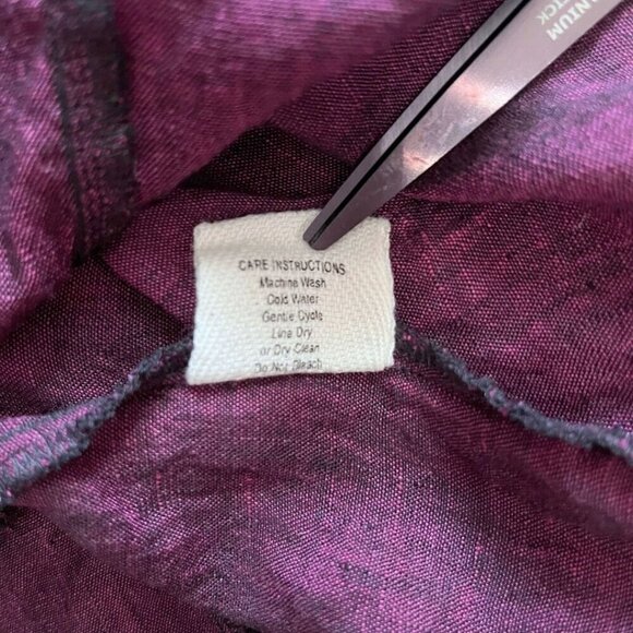 SOUTH STREET LINEN PLUM PURPLE LINEN TUNIC BUTTON DOWN SHIRT - S - Picture 11 of 11